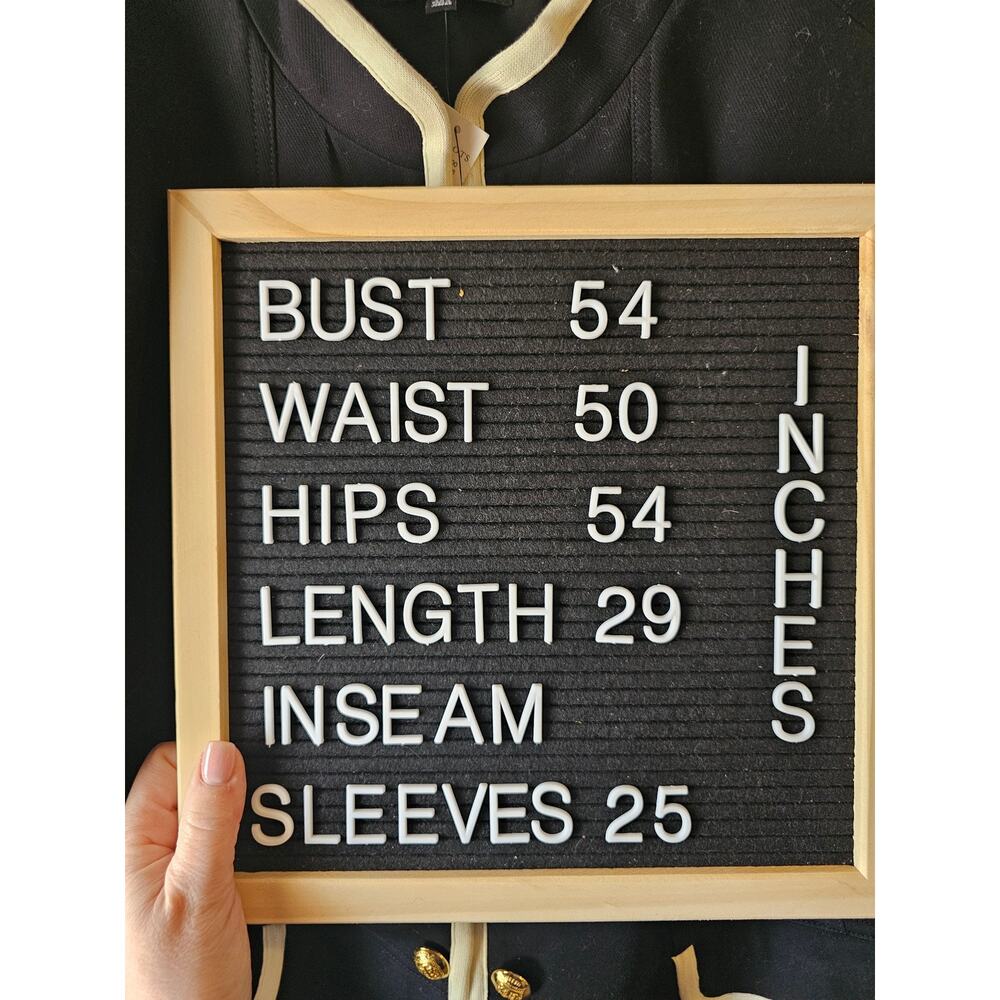Talbots Plus sz 20W black cream military jacket blazer gold button detail new - Picture 7 of 7